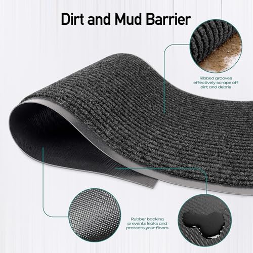MaxMat® Oversized Industrial Door Mat - Heavy Duty, Waterproof, Low-Profile, Easy to Clean, Rubber Floormat (4 x 6 Feet, Black, MXM-RIB0046BK) - Image 4