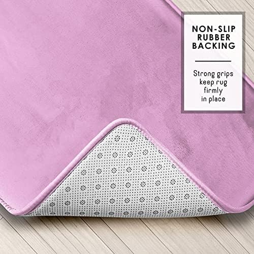 Clara Clark 2 Piece Bathroom Rugs, Velvet Memory Foam Bath Mat Set, Non-Slip Bath Rugs, Machine Wash, Dries Quickly, Ultra Soft Plush Bath Mats for Bathroom, 17 x 24 + Contour, Lavender Dream - Image 4