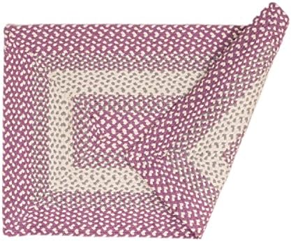 Super Area Rugs 20x30 Farmhouse Braided Rug - Natural Soft Cotton Carpet for Bathroom, Kitchen, Doorway - Primitive Country Woven Rug - Purple/Gray/Ivory - Image 7