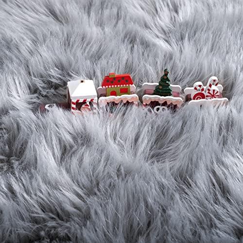 2x4 Grey Faux Fur Runner Rug Fluffy Soft Washable for Bedroom Dorm Hallway - Image 5