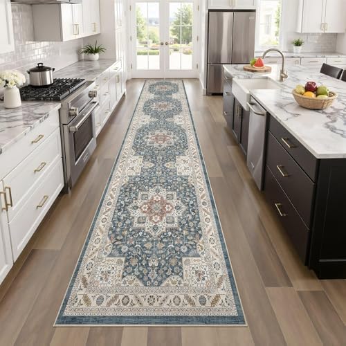 cotiled 2x10 Hallway Runner Rug for Entryway, Non-Slip Vintage, Vintageblue - Image 6
