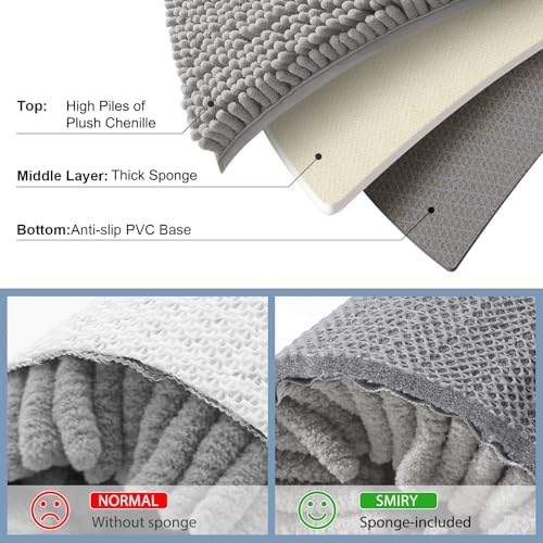 Smiry Bathroom Rugs 24X16, Luxury Chenille Extra Soft Absorbent Bath Mat - Image 5