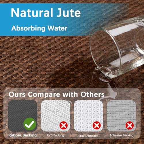 GOYLSER Entry Runner Rugs for Inside House, Long Jute Hallway Runner Rug Non Slip, 2x15 Water Absorbent Rug for Laundry Room Floor Mat - Image 5