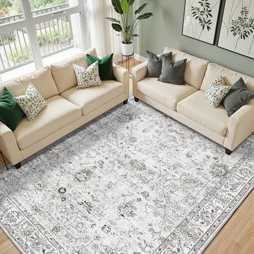 Grey Area Rug 6x9 for Living Room Bedroom by WelcometoBabovid