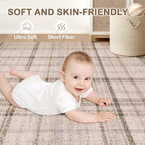 Tortania Area Rug Living Room Rugs - 8x10 Washable Large Soft Neutral Boho Moroccan Bohemian Farmhouse Rug Indoor Floor Carpet for Bedroom Under Dining Table Home Office Decor - Taupe - Image 4