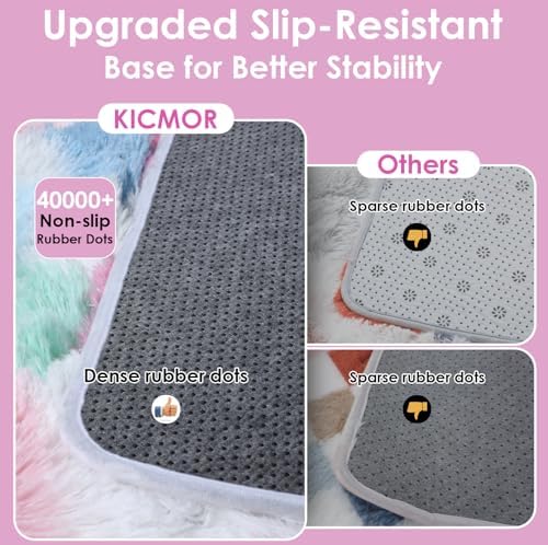 KICMOR Checkered Rug 8x10 for Living Room, Rainbow Colorful Fluffy Soft Large Area Rug Fuzzy Shag Shaggy Bedroom Carpet, Cute Indoor Plush Rugs for Kids Girls Boys Dorm Nursery Home Decor Aesthetic - Image 4