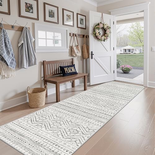 Miukiki 2x10 Runner Rug for Living Room Washable Non Slip Hallway Rug Grey - Image 5