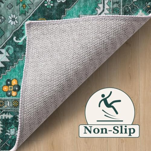 SERISSA 2x4 Washable Non Slip Boho Runner Rug for Entryway，Teal - Image 4