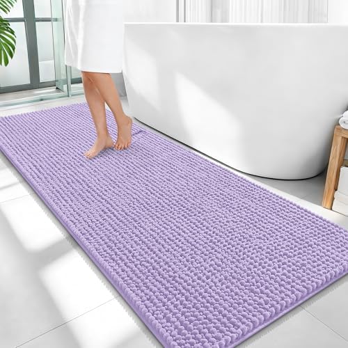 OLANLY Thick Chenille Bathroom Runner Rugs Mats 59x24, Lavender by OLANLY