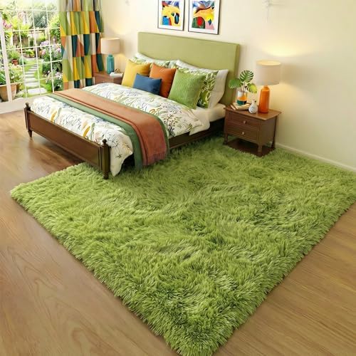 Amdrebio Grass Green Area Rug 8x10 for Living Room Bedroom Classroom Carpet - Image 4