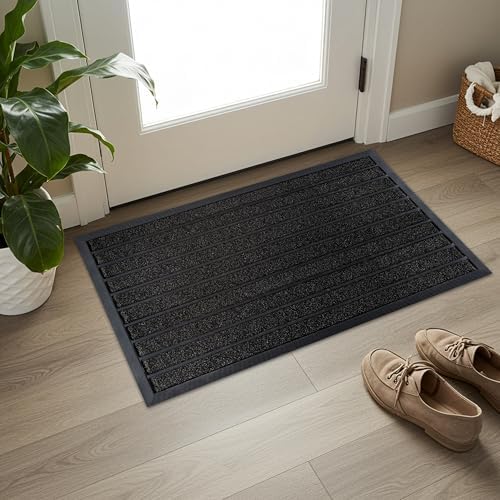 ubdyo Extra Durable Door Mat Outside Entrance (36" x 24", Bright Black) by UBDYO