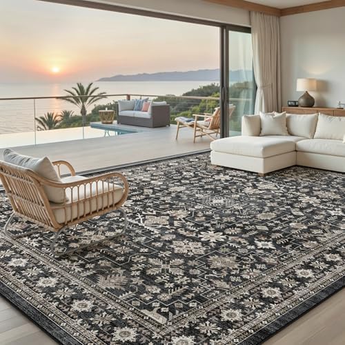 Grey Area Rug 9x12 for Living Room Bedroom - Image 3