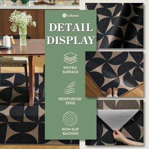 Lahome Semi Circle Easy Jute Kitchen Runner Rug, 2x6 Non Slip Runner Rug - Image 4