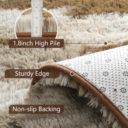 4x6 Khaki Fluffy Soft Area Rug Non-Slip for Bedroom Living Room Playroom - Image 6