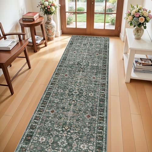 Washable Hallway Runner Rug 2x10: Non Slip Runner Rugs with Rubber Backing by TOPRUUG