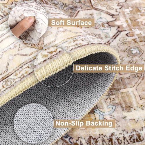 Yamaziot Washable Runner Rug, 2x8 Non-Slip Boho Vintage Hallway Kitchen Rug - Image 4
