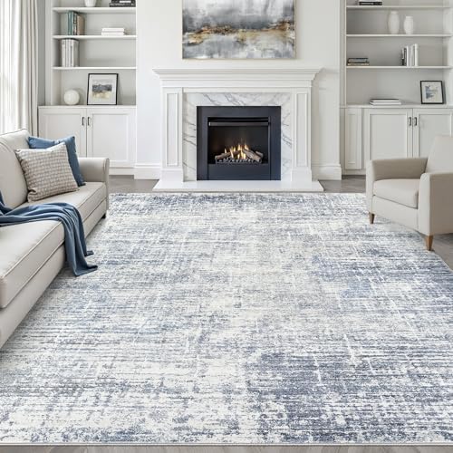 LOONGRUG 7x10 Area Rug Washable Neutral Modern Rug for Living Room Blue by LOONGRUG