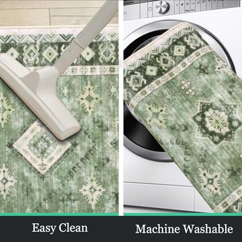 HEBE Boho Kitchen Rugs Set of 3, Non Slip Washable Kitchen Mats for Floor - Image 5