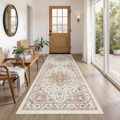 cotiled 3x8 Hallway Runner Rug for Entryway, Non-Slip Vintage, Golden Taupe by COTILED