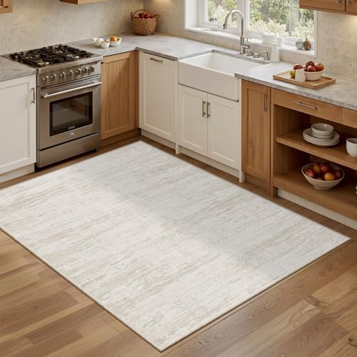 4x6 Rug - Stain Resistant Abstract Washable Rugs, Anti Slip Area Rugs for Living Room,Modern Low Pile Carpet with Rubber Backing Home Decor Small Area Rug - Image 6