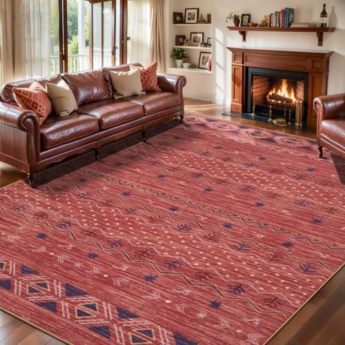 SERISSA 6x9 Washable Non-Slip Boho Area Rug for Living Room by SERISSAHomeDecorCollection