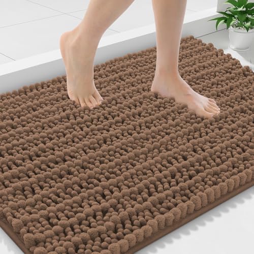 Smiry Bathroom Rugs 36X24, Extra Soft Rubber Backing Chenille Bath Mats by Smiry