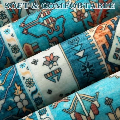 SERISSA 8x10 Washable Non Slip Boho Area Rug for Living Room，Blue - Image 5
