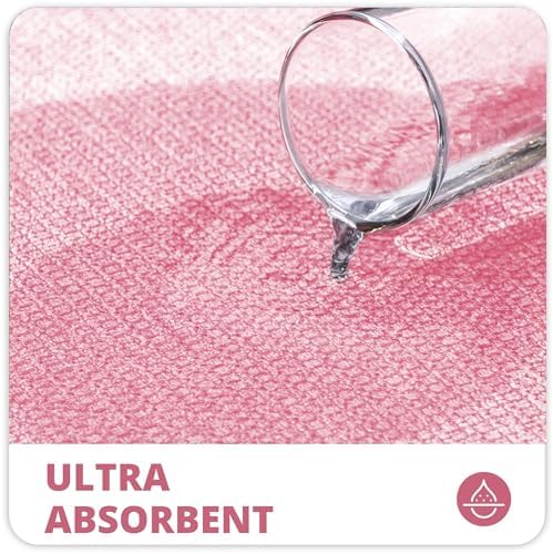 Bosap Toilet Rugs U Shaped Bathroom Rug,Machine Washable Non Slip Quick Dry Super Absorbent Ultra Thin Toilet Mats for Bathroom Toilet.Pink,1'8"x2'(20x24inch) - Image 3