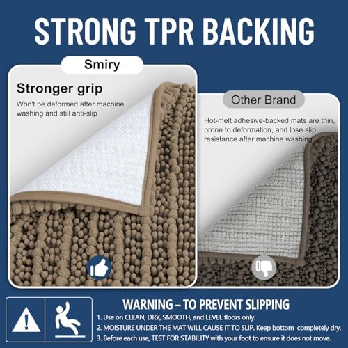 Smiry Bathroom Rugs 70X24, Extra Soft Rubber Backing Chenille Bath Mats - Image 3