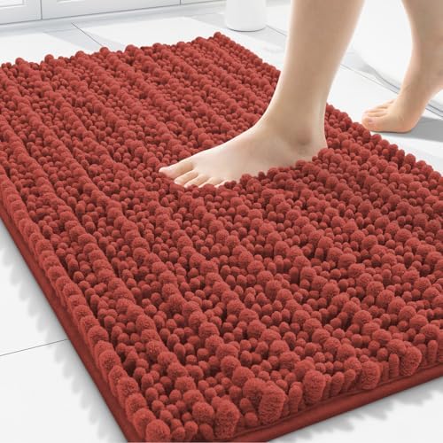 Smiry Bathroom Rugs 30X20, Extra Soft Rubber Backing Chenille Bath Mats - Image 2