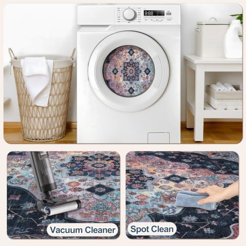Tangsoo 2.6x8 Washable Hallway Runner Rugs, Non Slip Vintage Runners Rug - Image 4