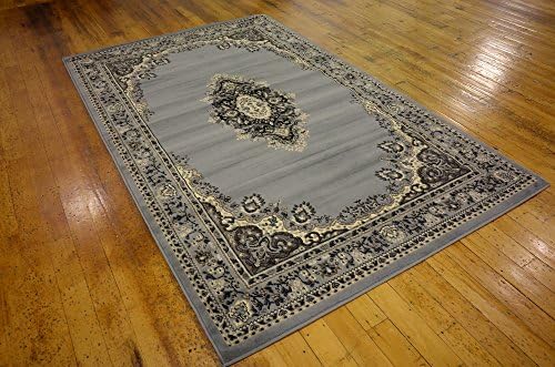 Unique Loom Reza Collection Traditional Persian Style Area Rug, Rectangular 5' 1" x 8' 0", Gray/Ivory - Image 2