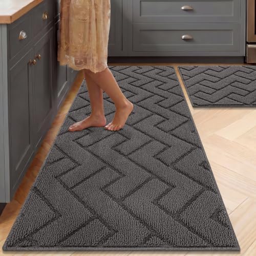 hicorfe Kitchen Runner Rug,20"x48"+20"x32" Kitchen Set,Non-Slip Kitchen Mat by Hicorfe