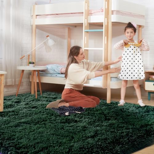 Topmaxcs 5x8 Rugs for Bedroom Green: Fluffy Soft Rug - Image 4