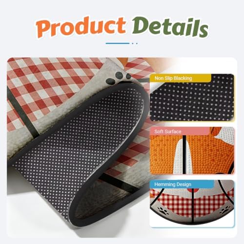 Basketball Round Kid Rug, Soft Washable Non Slip Sport Carpet for Boys Room - Image 4