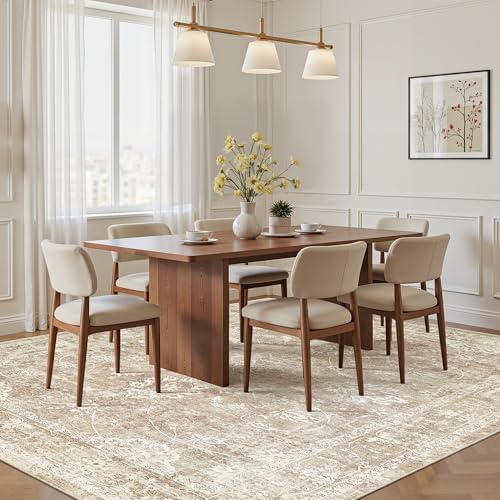 Madane 5x7 Area Rugs for Living Room,Washable Neutral Soft Rug Beige/Brown - Image 3