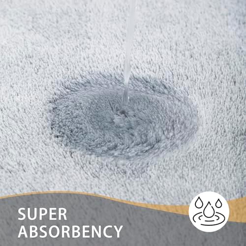 MINIDEAR Bathroom Rugs 60x20 Light Gray - Thick Memory Foam Bath Mat, Ultra Soft & Plush Fluffy, Non-Slip, Quick Dry, Absorbent Washable Floor Microfiber Mat for Tub, Home Decor Accessories - Image 4