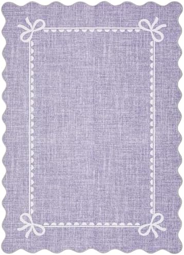 GarveeHome Scalloped Bow Rug 5x7 Washable Purple Rugs for Girls Bedroom - Image 5