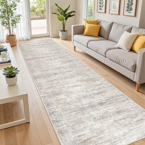 2x10 Runner Rug Non Slip,Washable Hallway Runner Rug,Taupe - Image 3