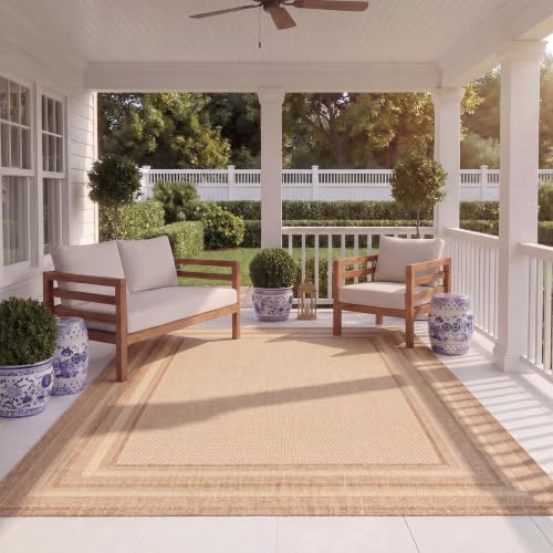 SAFAVIEH Courtyard Area Rug 9x12, Large Beige & Dark Beige CY8475-39312 by Unknown