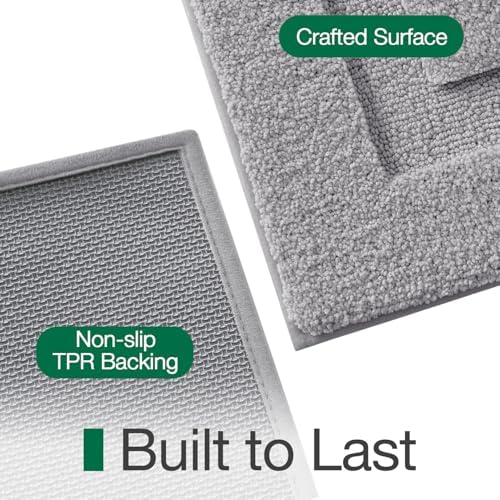 LUMI Ultra Soft Bathroom Rugs Absorbent, Non Slip Bath Mat 16X24, Grey - Image 4