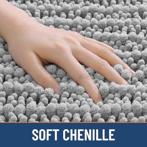 Smiry Bathroom Toilet Rugs U Shaped 24X20, Chenille Bath mats for Toilet - Image 4