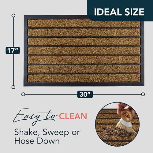 ubdyo Extra Durable Door Mat Outside Entrance (30" x 17", Bright Brown) - Image 2