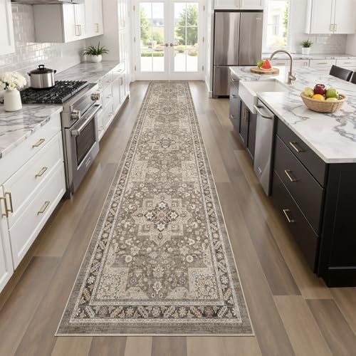 cotiled 2x6 Hallway Runner Rug for Entryway, Non-Slip Vintage, Brown - Image 5