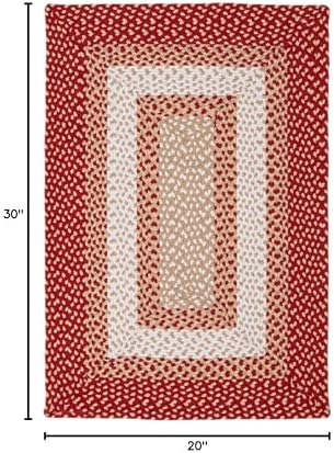 Super Area Rugs 20x30 Farmhouse Braided Rug - Natural Soft Cotton Carpet for Bathroom, Kitchen, Doorway - Primitive Country Woven Rug - Red/Cream/Ivory - Image 3