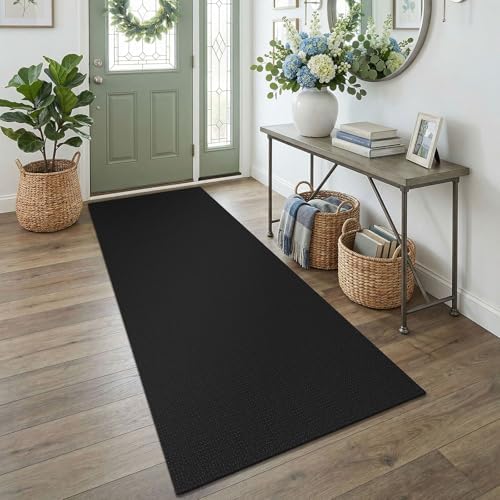 EARTHALL Washable Runner Rug, Non Slip Walkway Rug, 3x7 Ft, Black Heather by Unknown
