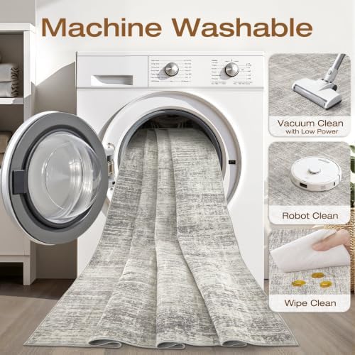 LOONGRUG 5x7 Area Rug Washable Neutral Modern Living Room Rug Brown Gray - Image 2