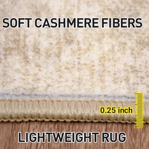 9x12 Area Rugs for Living Room: Washable Abstract Beige Bedroom Carpet - Image 6