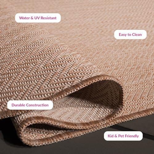 SAFAVIEH Courtyard Outdoor Square Rug 7'10", Natural & Cream CY8022-03012 - Image 6