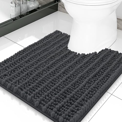 Smiry Bathroom Toilet Rugs U Shaped 20X20, Chenille Bath mats for Toilet by Smiry